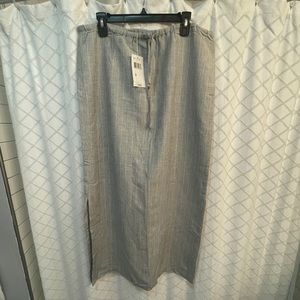 NWT Linen blend drawstring maxi skirt